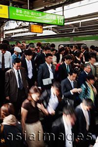 Asia Images Group - Commuter Crowds at Shinjuku Railway Station. Japan