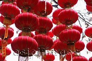 Asia Images Group - Hanging red lanterns in YuYuan Gardens, Shanghai, China