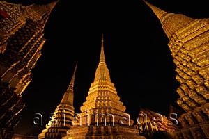 Asia Images Group - Night shot of Wat Pho temple, Thailand