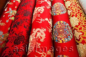 Asia Images Group - China,Beijing,The Silk Market,Detail of Silk Fabrics