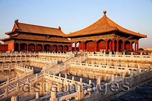 Asia Images Group - Palace Museum or Forbidden City,Hall of Preserved Harmony (Left) and Hall of Complete Harmony (Right). Beijing, China