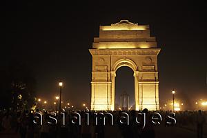 Asia Images Group - India Gate at night. New Delhi, India