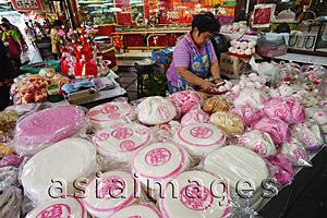 Asia Images Group - Woman preparing cakes, Chinatown, Bangkok, Thailand