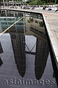 Asia Images Group - Reflection of the Petronas Twin Towers, Kuala Lumpur, Malaysia