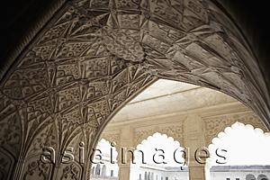 Asia Images Group - Stone carvings on an archway of the Agra Fort, Agra, India