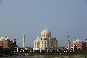 Asia Images Group - The Taj Mahal seen from the banks of the River Yamuna, Agra, India