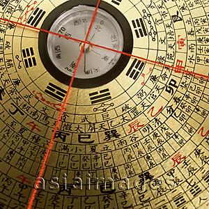 Asia Images Group - Close up of Luo Pan (Lo P'an), Feng Shui compass