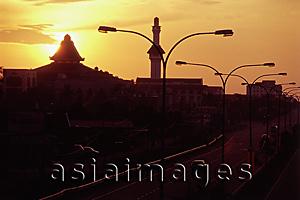 Asia Images Group - Malaysia, Malacca, Sunset over the city.