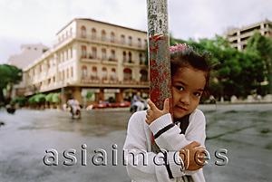Asia Images Group - Vietnam, Ho Chi Minh City, girl at Lam Son Square.