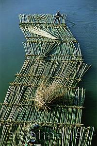 Asia Images Group - Myanmar (Burma), Bamboo raft on river