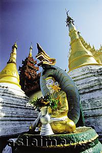Asia Images Group - Myanmar (Burma), Yangon (Rangoon), Statue of Buddha at Shwedagon Pagoda