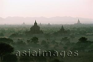Asia Images Group - Myanmar (Burma), Bagan, Temples of Bagan shrouded by mist