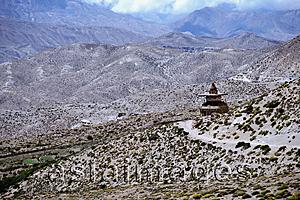 Asia Images Group - Nepal, Chorten adds protection along the path to Lo Manthang