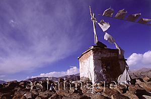 Asia Images Group - India, Ladakh, Prayer flags hanging in the wind.