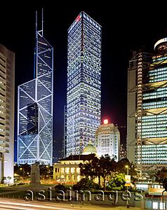 Asia Images Group - China, Hong Kong, Central Banking District at night.