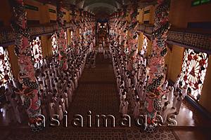 Asia Images Group - Vietnam, Tay Ninh, Worshippers inside Holy See Temple.