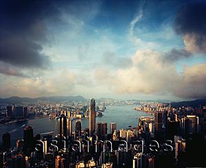 Asia Images Group - Hong Kong, Late afternoon, Central, Victoria harbour and Kowloon, viewed from the peak
