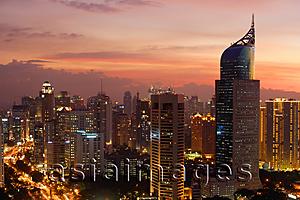 Asia Images Group - Sunset view of the CBD and skyscrapers along Jalan Jend Sudirman