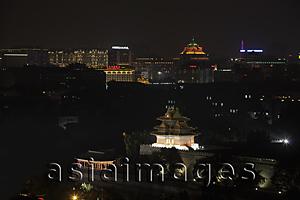 Asia Images Group - Aerial view of Beijing city scape at night, China