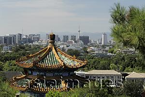Asia Images Group - City scape of Beijing with Jingshan Pagoda in foreground, China