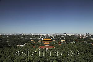Asia Images Group - Aerial view of Forbidden City and city scape, Beijing, China