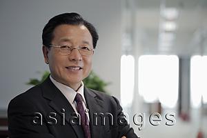 Asia Images Group - Head shot of man in business suit