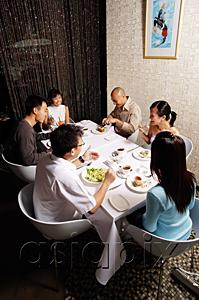 AsiaPix - Group of friends eating at a restaurant