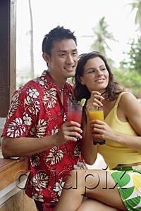 AsiaPix - Couple side by side, holding drinks