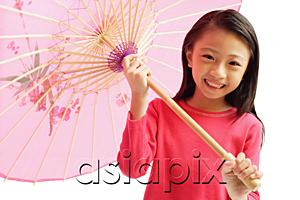 AsiaPix - Girl holding pink umbrella
