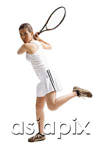 AsiaPix - Young woman holding tennis racket