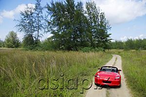 AsiaPix - Red sports car on rural road