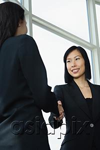 AsiaPix - Businesswomen shaking hands, low angle view
