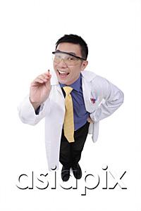 AsiaPix - Doctor in lab coat pointing with pencil