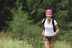 AsiaPix - Female hiker, running