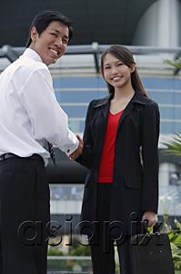 AsiaPix - Executives shaking hands, smiling at camera